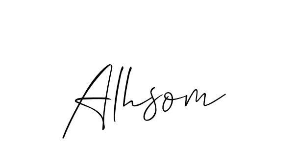 if you are searching for the best signature style for your name Alhsom. so please give up your signature search. here we have designed multiple signature styles  using Allison_Script. Alhsom signature style 2 images and pictures png