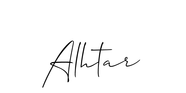 Allison_Script is a professional signature style that is perfect for those who want to add a touch of class to their signature. It is also a great choice for those who want to make their signature more unique. Get Alhtar name to fancy signature for free. Alhtar signature style 2 images and pictures png