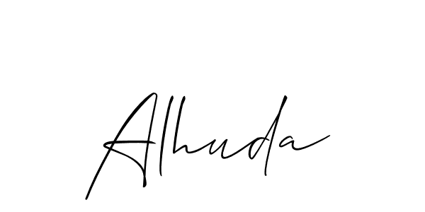 if you are searching for the best signature style for your name Alhuda. so please give up your signature search. here we have designed multiple signature styles  using Allison_Script. Alhuda signature style 2 images and pictures png