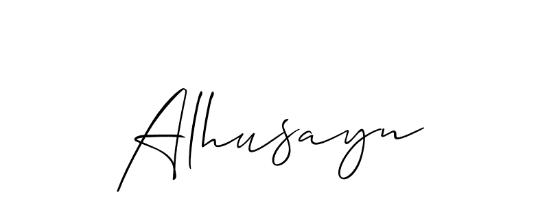 Create a beautiful signature design for name Alhusayn. With this signature (Allison_Script) fonts, you can make a handwritten signature for free. Alhusayn signature style 2 images and pictures png