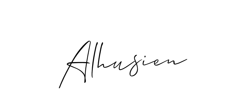 Also we have Alhusien name is the best signature style. Create professional handwritten signature collection using Allison_Script autograph style. Alhusien signature style 2 images and pictures png