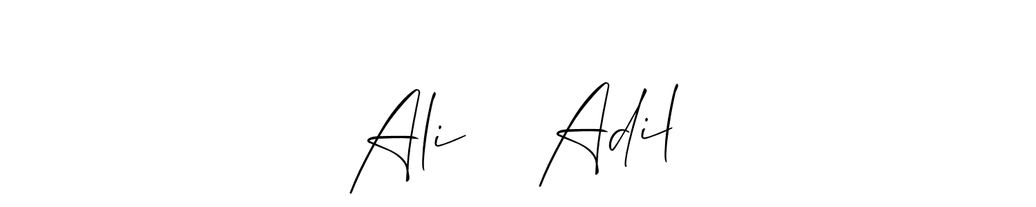 The best way (Allison_Script) to make a short signature is to pick only two or three words in your name. The name Ali ❤️ Adil include a total of six letters. For converting this name. Ali ❤️ Adil signature style 2 images and pictures png