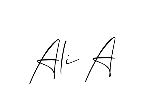 Also we have Ali A name is the best signature style. Create professional handwritten signature collection using Allison_Script autograph style. Ali A signature style 2 images and pictures png