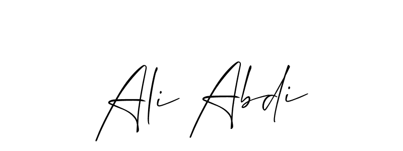 You should practise on your own different ways (Allison_Script) to write your name (Ali Abdi) in signature. don't let someone else do it for you. Ali Abdi signature style 2 images and pictures png
