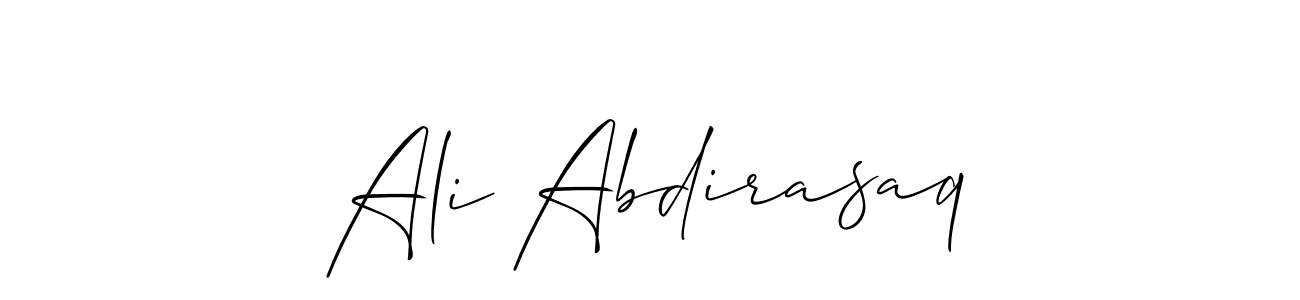 The best way (Allison_Script) to make a short signature is to pick only two or three words in your name. The name Ali Abdirasaq include a total of six letters. For converting this name. Ali Abdirasaq signature style 2 images and pictures png