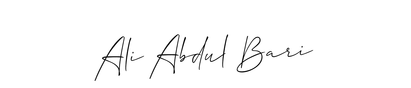 Use a signature maker to create a handwritten signature online. With this signature software, you can design (Allison_Script) your own signature for name Ali Abdul Bari. Ali Abdul Bari signature style 2 images and pictures png