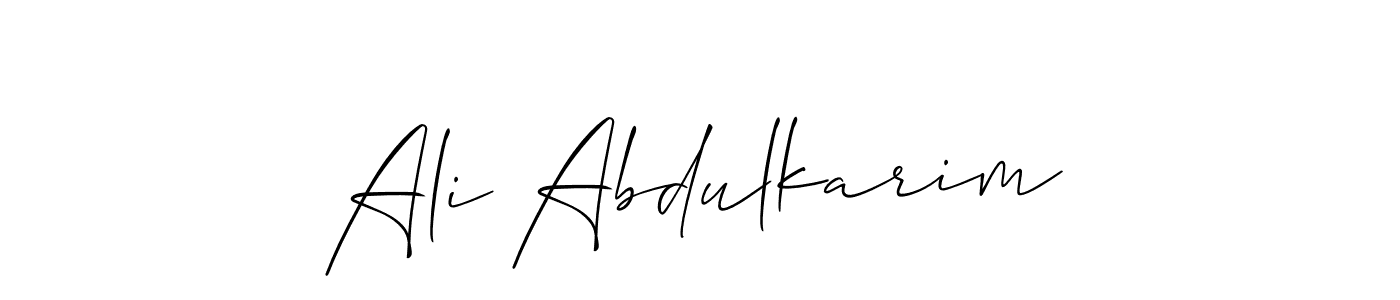 How to make Ali Abdulkarim signature? Allison_Script is a professional autograph style. Create handwritten signature for Ali Abdulkarim name. Ali Abdulkarim signature style 2 images and pictures png