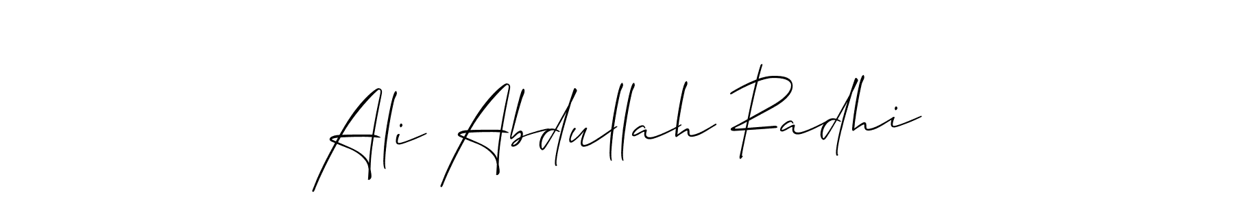 if you are searching for the best signature style for your name Ali Abdullah Radhi. so please give up your signature search. here we have designed multiple signature styles  using Allison_Script. Ali Abdullah Radhi signature style 2 images and pictures png