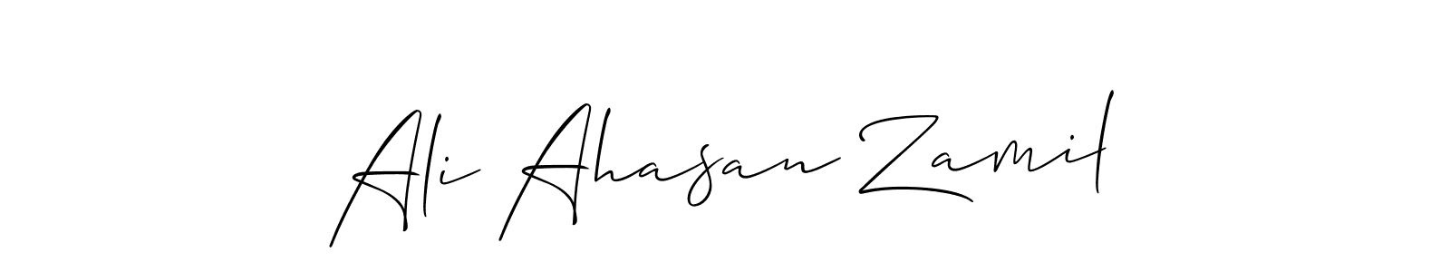 Also we have Ali Ahasan Zamil name is the best signature style. Create professional handwritten signature collection using Allison_Script autograph style. Ali Ahasan Zamil signature style 2 images and pictures png