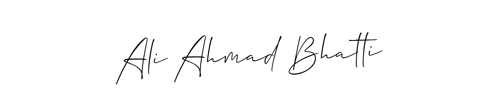 Make a short Ali Ahmad Bhatti signature style. Manage your documents anywhere anytime using Allison_Script. Create and add eSignatures, submit forms, share and send files easily. Ali Ahmad Bhatti signature style 2 images and pictures png