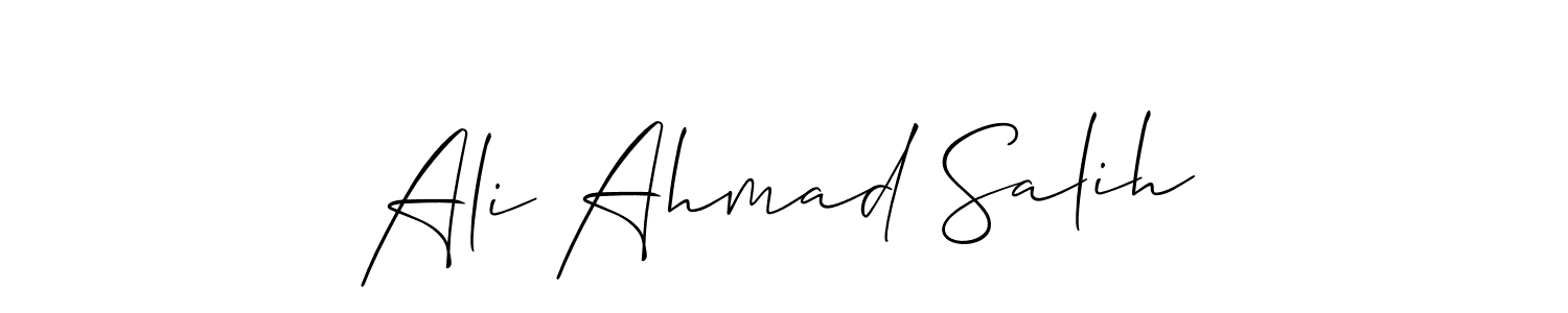 You should practise on your own different ways (Allison_Script) to write your name (Ali Ahmad Salih) in signature. don't let someone else do it for you. Ali Ahmad Salih signature style 2 images and pictures png