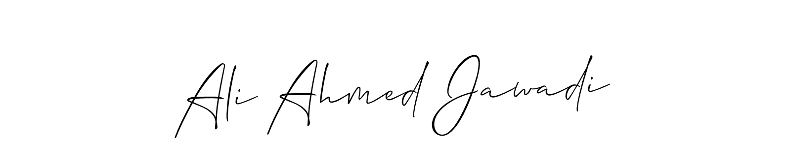 It looks lik you need a new signature style for name Ali Ahmed Jawadi. Design unique handwritten (Allison_Script) signature with our free signature maker in just a few clicks. Ali Ahmed Jawadi signature style 2 images and pictures png