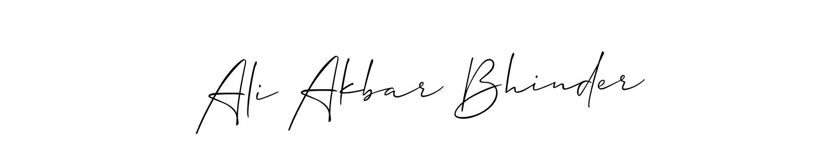 if you are searching for the best signature style for your name Ali Akbar Bhinder. so please give up your signature search. here we have designed multiple signature styles  using Allison_Script. Ali Akbar Bhinder signature style 2 images and pictures png