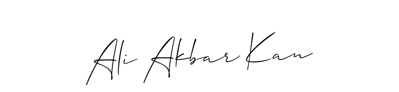 How to make Ali Akbar Kan name signature. Use Allison_Script style for creating short signs online. This is the latest handwritten sign. Ali Akbar Kan signature style 2 images and pictures png