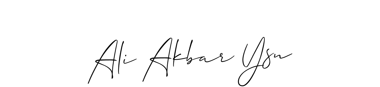 Allison_Script is a professional signature style that is perfect for those who want to add a touch of class to their signature. It is also a great choice for those who want to make their signature more unique. Get Ali Akbar Ysn name to fancy signature for free. Ali Akbar Ysn signature style 2 images and pictures png