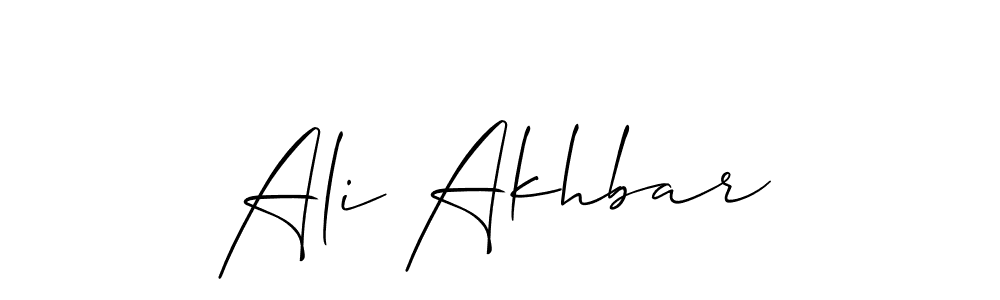 You should practise on your own different ways (Allison_Script) to write your name (Ali Akhbar) in signature. don't let someone else do it for you. Ali Akhbar signature style 2 images and pictures png