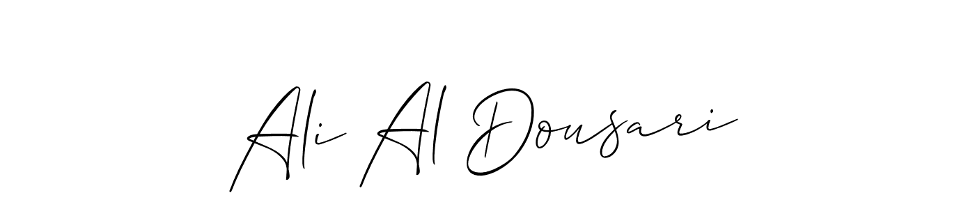 It looks lik you need a new signature style for name Ali Al Dousari. Design unique handwritten (Allison_Script) signature with our free signature maker in just a few clicks. Ali Al Dousari signature style 2 images and pictures png
