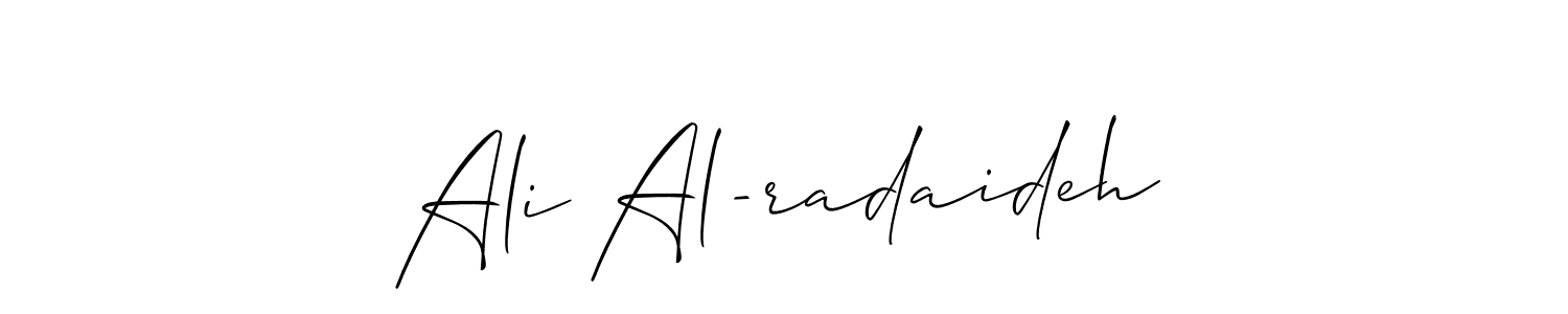 Similarly Allison_Script is the best handwritten signature design. Signature creator online .You can use it as an online autograph creator for name Ali Al-radaideh. Ali Al-radaideh signature style 2 images and pictures png