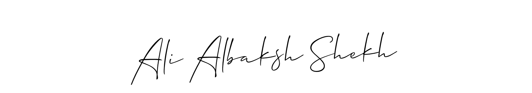 Make a beautiful signature design for name Ali Albaksh Shekh. Use this online signature maker to create a handwritten signature for free. Ali Albaksh Shekh signature style 2 images and pictures png
