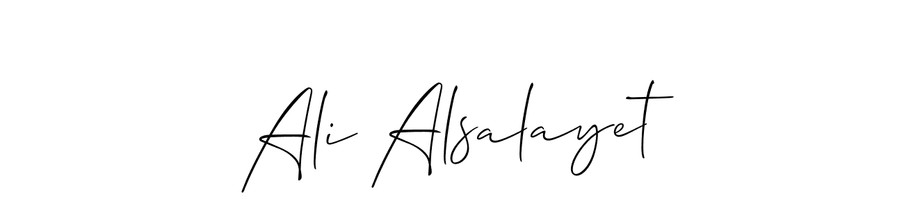 Also we have Ali Alsalayet name is the best signature style. Create professional handwritten signature collection using Allison_Script autograph style. Ali Alsalayet signature style 2 images and pictures png