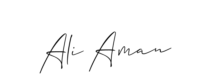 Also we have Ali Aman name is the best signature style. Create professional handwritten signature collection using Allison_Script autograph style. Ali Aman signature style 2 images and pictures png