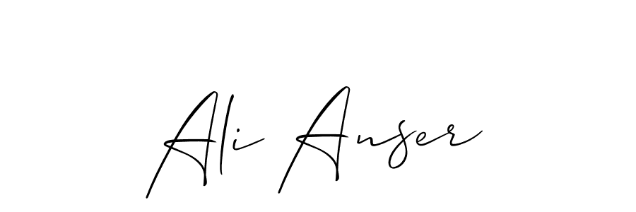 This is the best signature style for the Ali Anser name. Also you like these signature font (Allison_Script). Mix name signature. Ali Anser signature style 2 images and pictures png