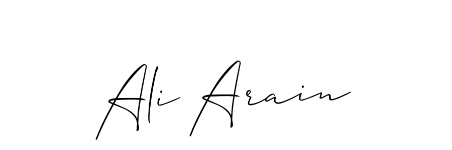 Create a beautiful signature design for name Ali Arain. With this signature (Allison_Script) fonts, you can make a handwritten signature for free. Ali Arain signature style 2 images and pictures png