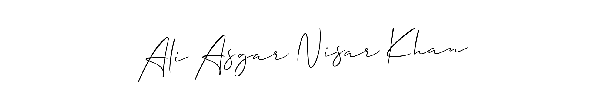 Ali Asgar Nisar Khan stylish signature style. Best Handwritten Sign (Allison_Script) for my name. Handwritten Signature Collection Ideas for my name Ali Asgar Nisar Khan. Ali Asgar Nisar Khan signature style 2 images and pictures png