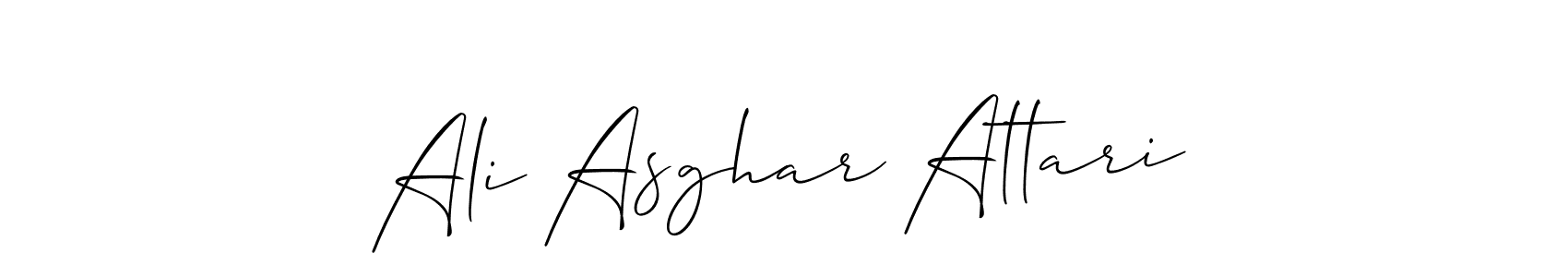 Use a signature maker to create a handwritten signature online. With this signature software, you can design (Allison_Script) your own signature for name Ali Asghar Attari. Ali Asghar Attari signature style 2 images and pictures png