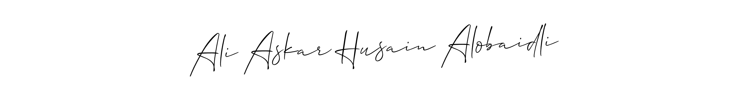 Design your own signature with our free online signature maker. With this signature software, you can create a handwritten (Allison_Script) signature for name Ali Askar Husain Alobaidli. Ali Askar Husain Alobaidli signature style 2 images and pictures png