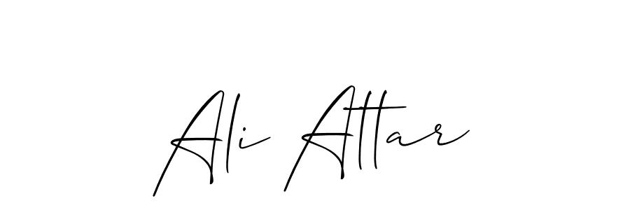 How to make Ali Attar name signature. Use Allison_Script style for creating short signs online. This is the latest handwritten sign. Ali Attar signature style 2 images and pictures png