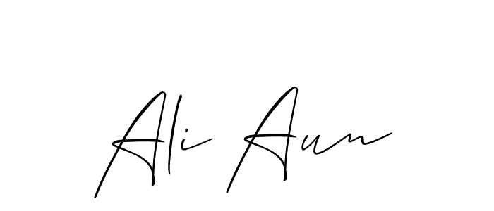 How to make Ali Aun name signature. Use Allison_Script style for creating short signs online. This is the latest handwritten sign. Ali Aun signature style 2 images and pictures png