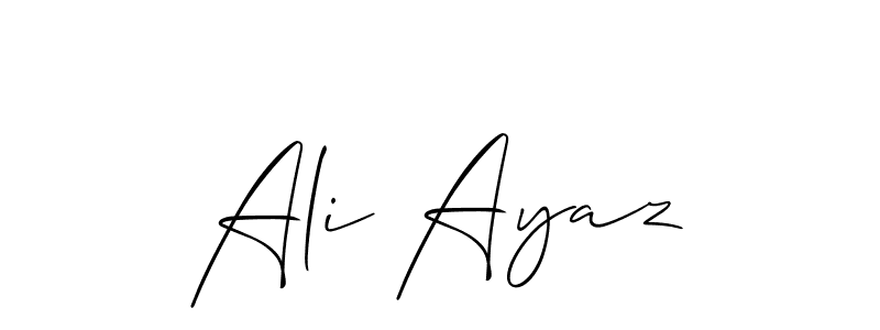How to make Ali Ayaz name signature. Use Allison_Script style for creating short signs online. This is the latest handwritten sign. Ali Ayaz signature style 2 images and pictures png