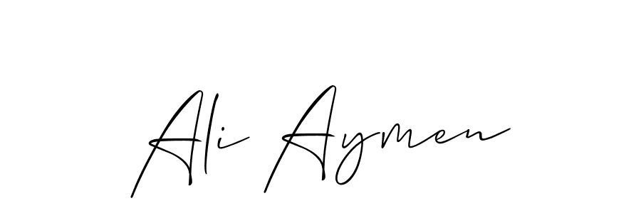 Use a signature maker to create a handwritten signature online. With this signature software, you can design (Allison_Script) your own signature for name Ali Aymen. Ali Aymen signature style 2 images and pictures png