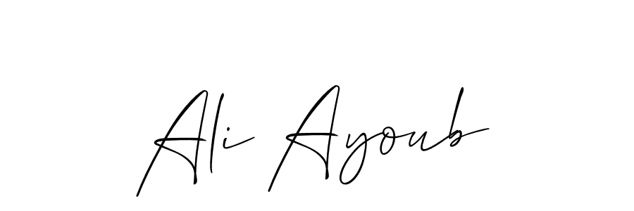 This is the best signature style for the Ali Ayoub name. Also you like these signature font (Allison_Script). Mix name signature. Ali Ayoub signature style 2 images and pictures png