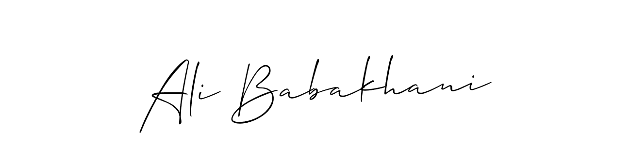 Create a beautiful signature design for name Ali Babakhani. With this signature (Allison_Script) fonts, you can make a handwritten signature for free. Ali Babakhani signature style 2 images and pictures png
