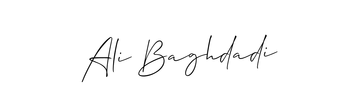 You should practise on your own different ways (Allison_Script) to write your name (Ali Baghdadi) in signature. don't let someone else do it for you. Ali Baghdadi signature style 2 images and pictures png