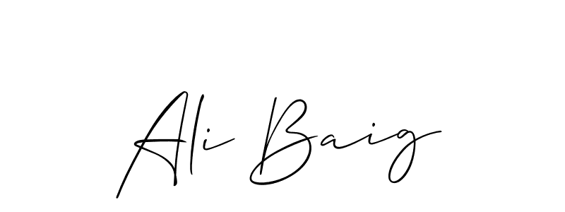 How to make Ali Baig signature? Allison_Script is a professional autograph style. Create handwritten signature for Ali Baig name. Ali Baig signature style 2 images and pictures png