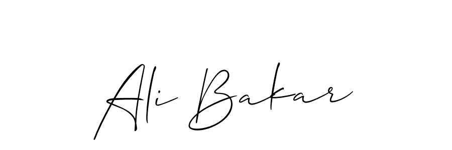 You should practise on your own different ways (Allison_Script) to write your name (Ali Bakar) in signature. don't let someone else do it for you. Ali Bakar signature style 2 images and pictures png