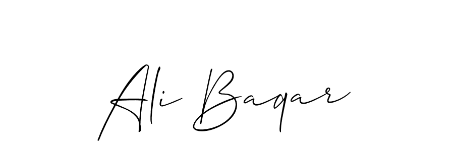 The best way (Allison_Script) to make a short signature is to pick only two or three words in your name. The name Ali Baqar include a total of six letters. For converting this name. Ali Baqar signature style 2 images and pictures png