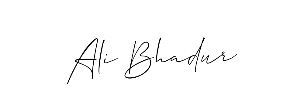 Allison_Script is a professional signature style that is perfect for those who want to add a touch of class to their signature. It is also a great choice for those who want to make their signature more unique. Get Ali Bhadur name to fancy signature for free. Ali Bhadur signature style 2 images and pictures png