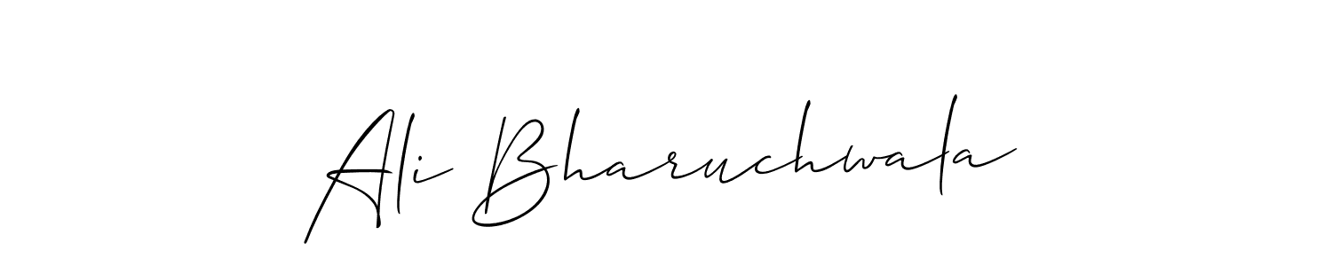 It looks lik you need a new signature style for name Ali Bharuchwala. Design unique handwritten (Allison_Script) signature with our free signature maker in just a few clicks. Ali Bharuchwala signature style 2 images and pictures png