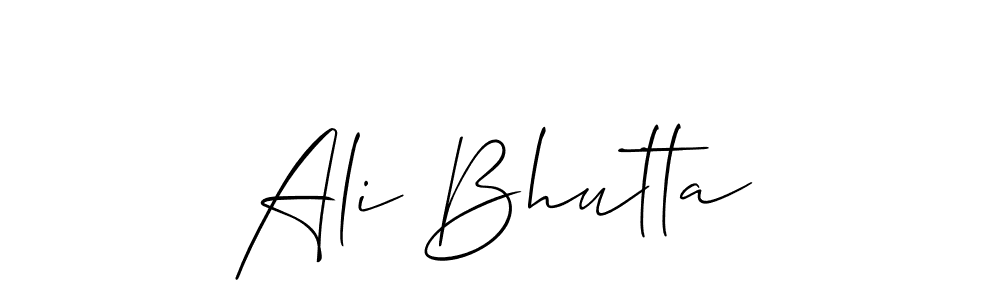 You should practise on your own different ways (Allison_Script) to write your name (Ali Bhutta) in signature. don't let someone else do it for you. Ali Bhutta signature style 2 images and pictures png