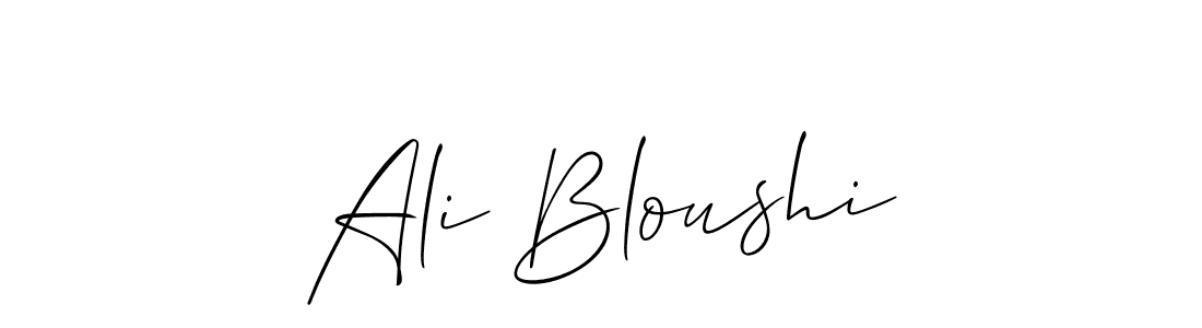 Also You can easily find your signature by using the search form. We will create Ali Bloushi name handwritten signature images for you free of cost using Allison_Script sign style. Ali Bloushi signature style 2 images and pictures png