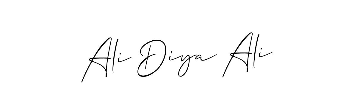 Use a signature maker to create a handwritten signature online. With this signature software, you can design (Allison_Script) your own signature for name Ali Diya Ali. Ali Diya Ali signature style 2 images and pictures png