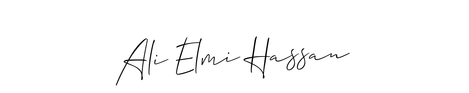 Use a signature maker to create a handwritten signature online. With this signature software, you can design (Allison_Script) your own signature for name Ali Elmi Hassan. Ali Elmi Hassan signature style 2 images and pictures png