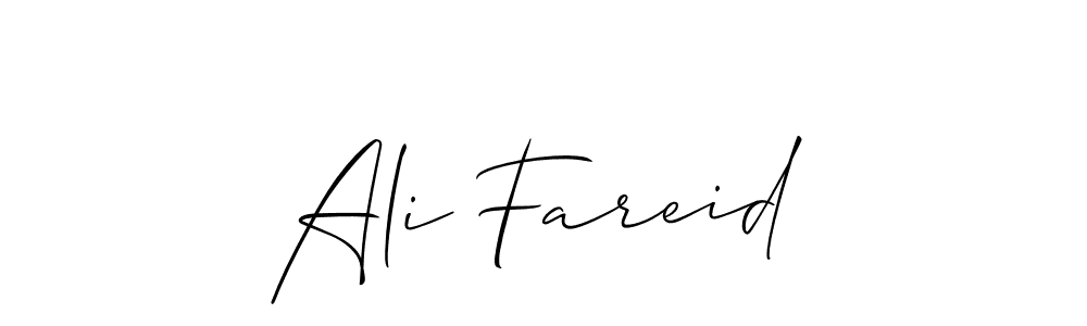 Use a signature maker to create a handwritten signature online. With this signature software, you can design (Allison_Script) your own signature for name Ali Fareid. Ali Fareid signature style 2 images and pictures png