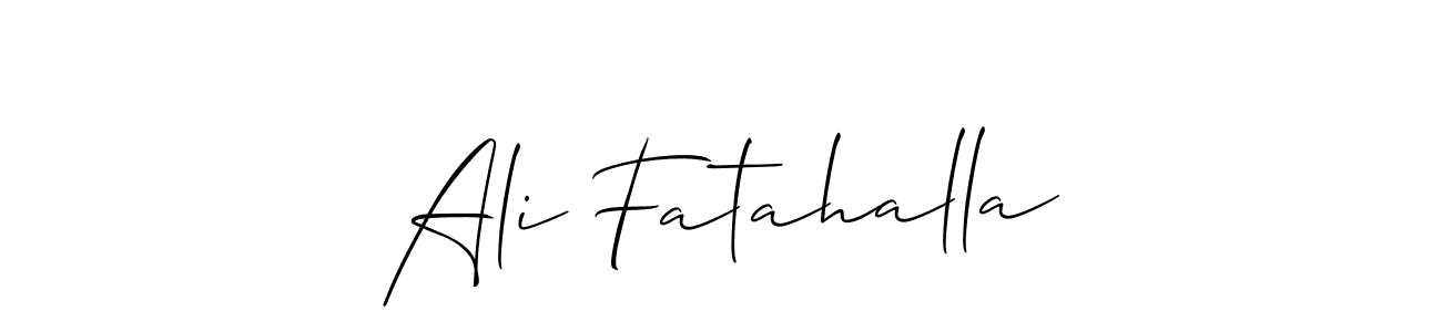 Make a short Ali Fatahalla signature style. Manage your documents anywhere anytime using Allison_Script. Create and add eSignatures, submit forms, share and send files easily. Ali Fatahalla signature style 2 images and pictures png