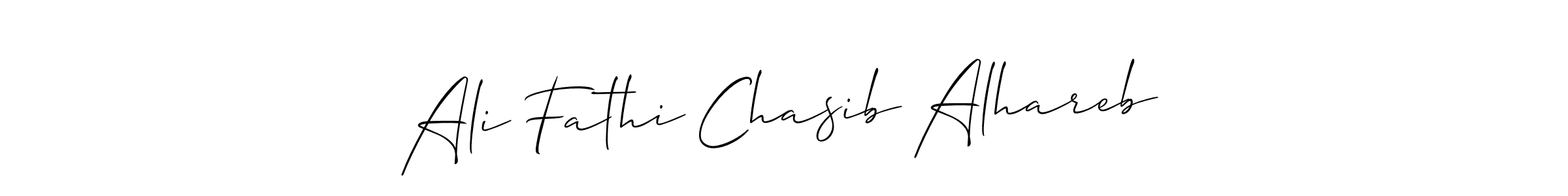 How to make Ali Fathi Chasib Alhareb name signature. Use Allison_Script style for creating short signs online. This is the latest handwritten sign. Ali Fathi Chasib Alhareb signature style 2 images and pictures png