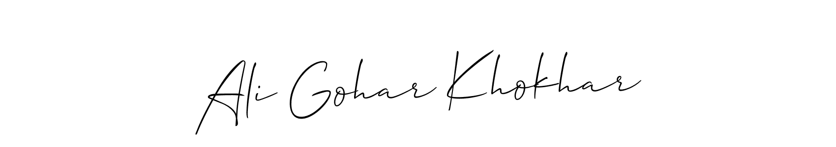 You can use this online signature creator to create a handwritten signature for the name Ali Gohar Khokhar. This is the best online autograph maker. Ali Gohar Khokhar signature style 2 images and pictures png